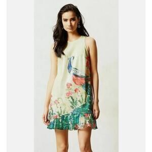 Leifsdottir Green Ruffled Smocked Sundress